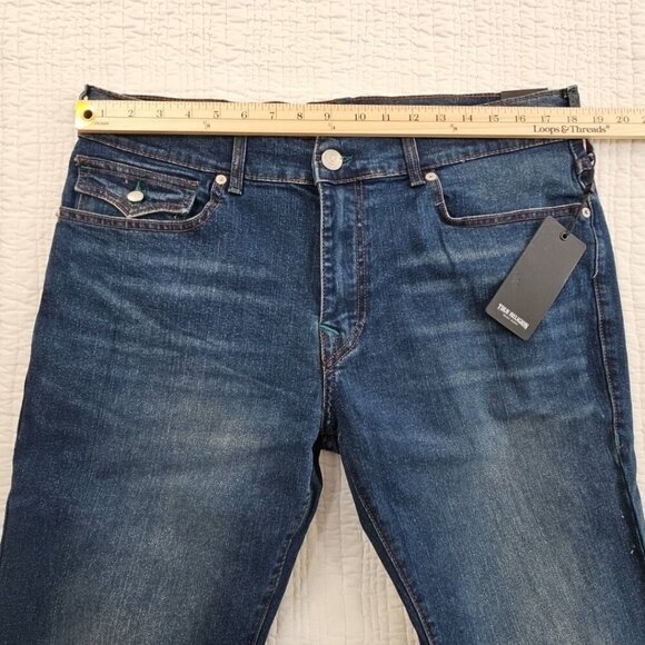 True Religion Rocco Jeans Men's 36x32 Dark Wash NEW Flap Pockets Relaxed NWT - Picture 11 of 16
